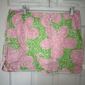 Lilly Pulitzer Floral and Cocktail Print Skort Sporty Chic Clean Girl‎ Style
